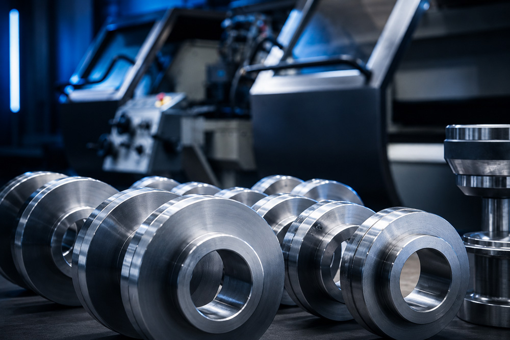 Präzise gefertigte CNC-Drehteile für Einzelteile, Prototypen und Kleinserien in der industriellen Fertigung.
