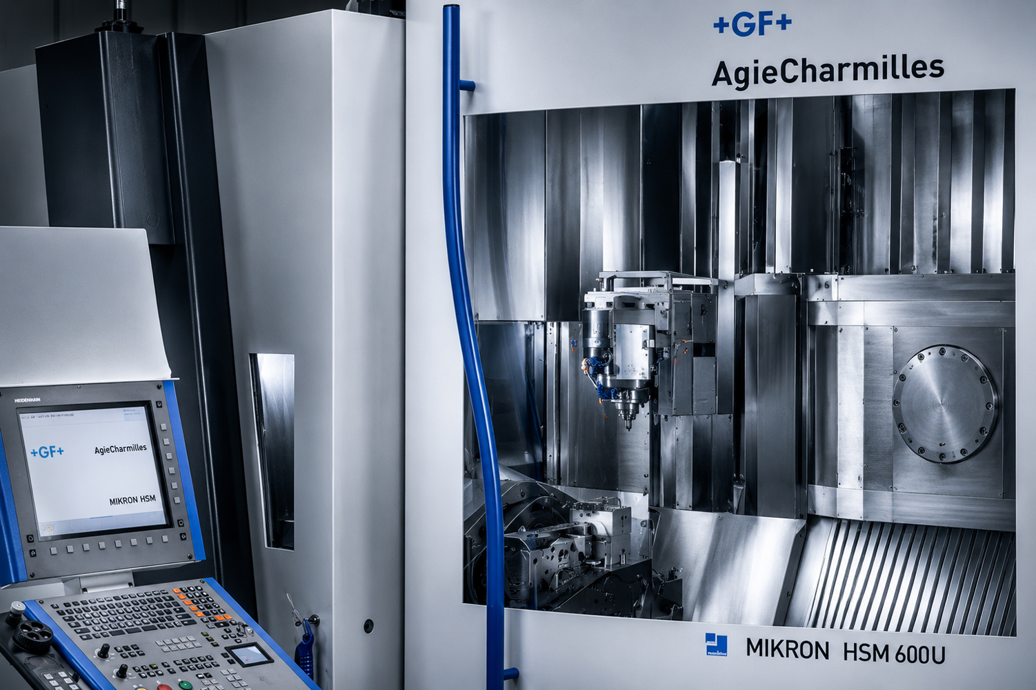5-Achs-CNC-Fräsmaschine zur präzisen Bearbeitung komplexer Metallbauteile.